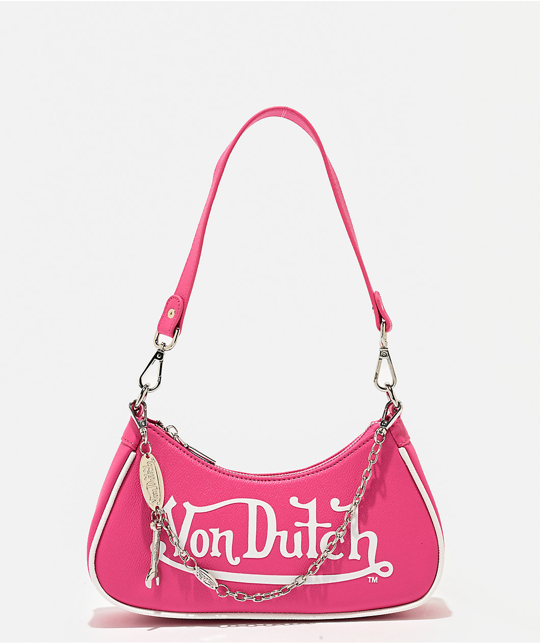 Von Dutch Pink & White Shoulder Bag