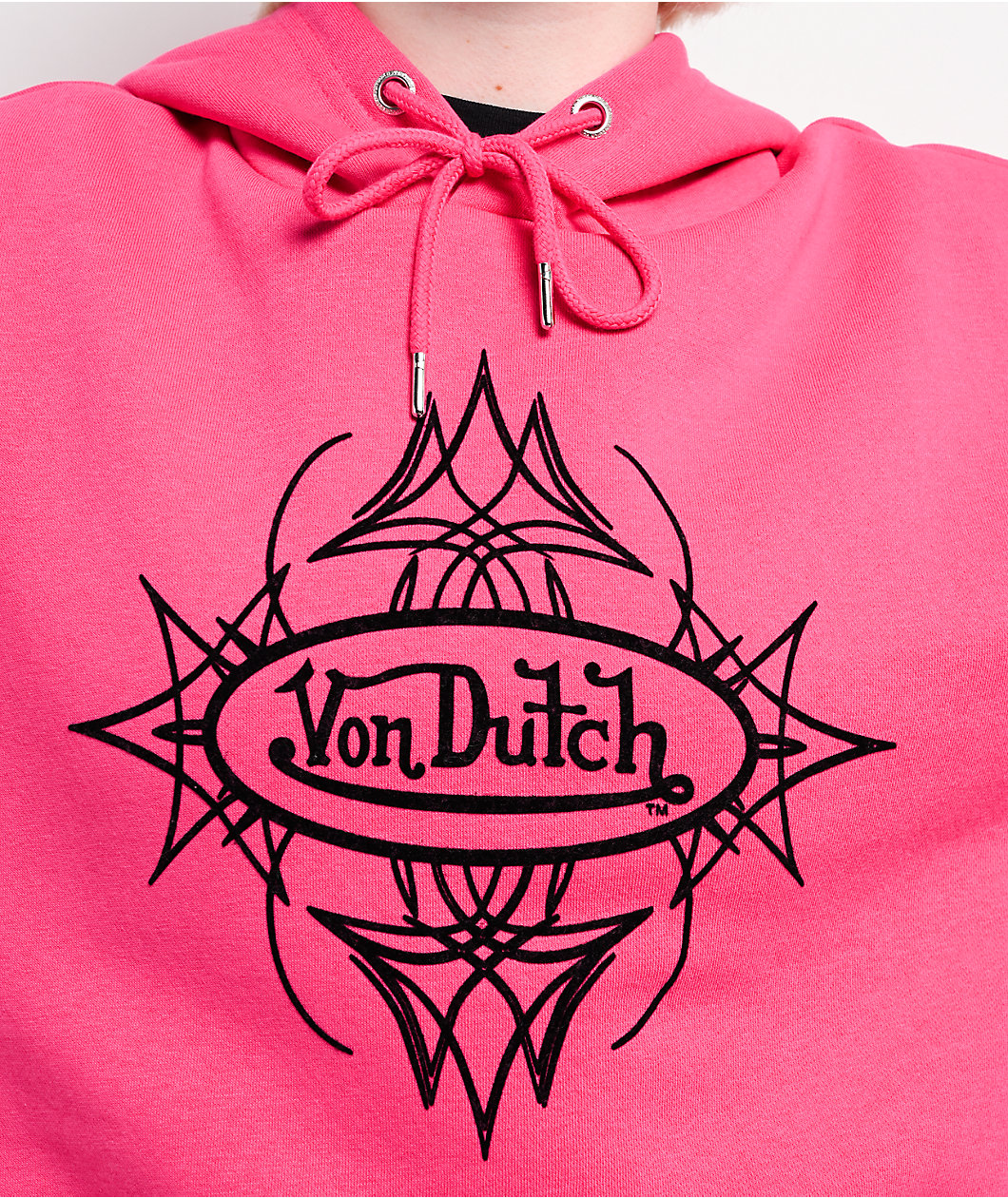Von Dutch Pink Cropped Hoodie