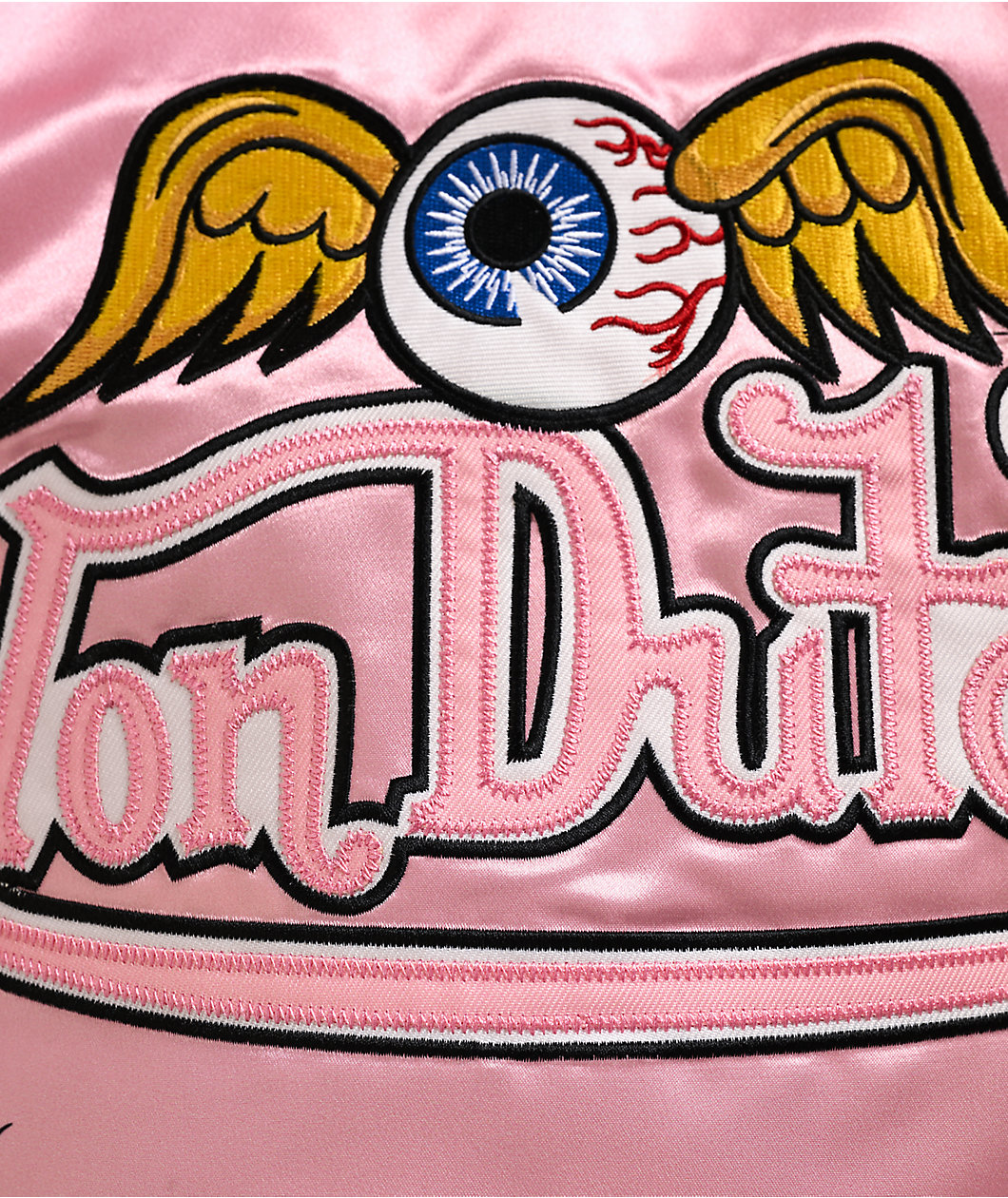 Von Dutch Pink Satin Bomber Jacket