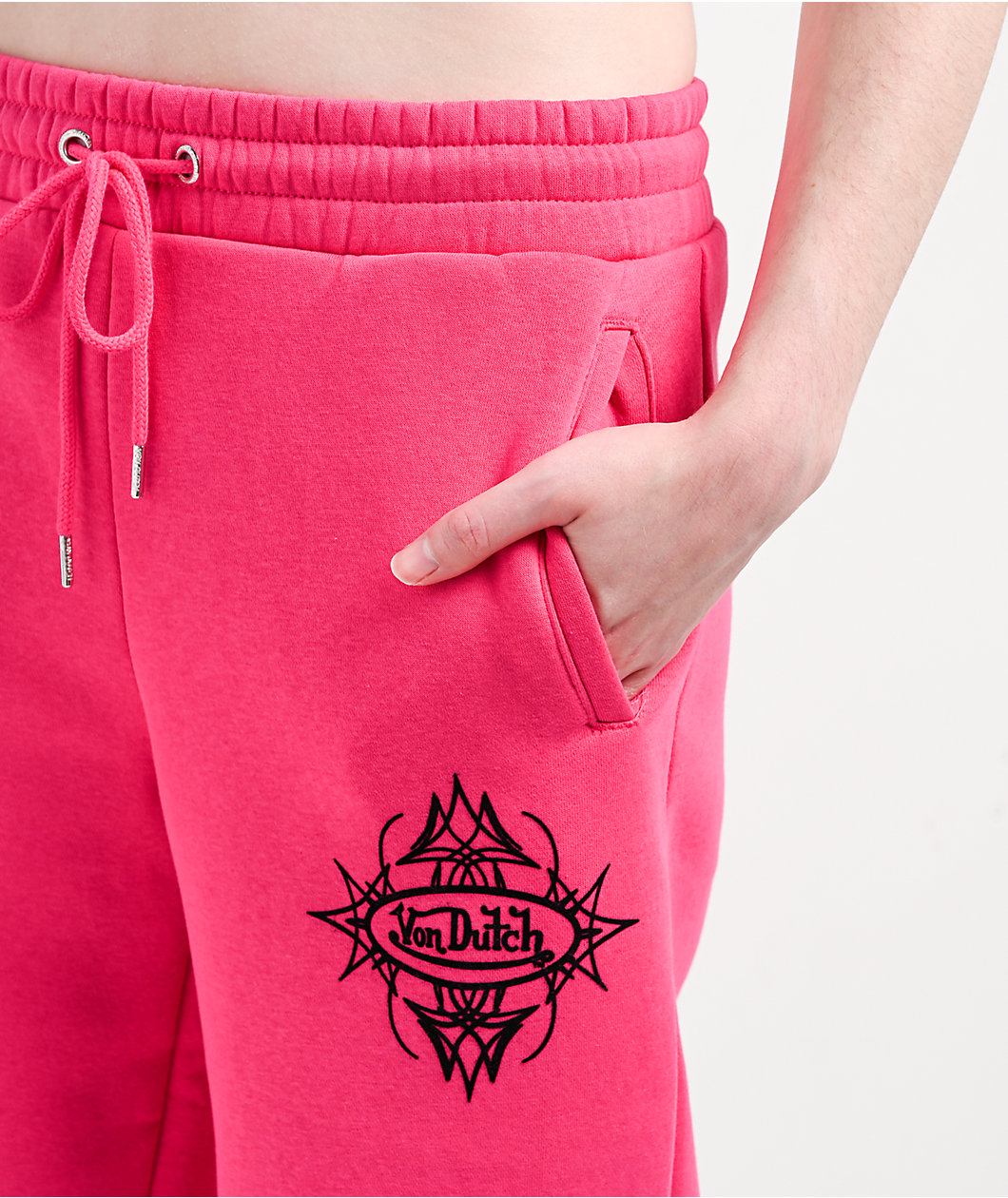 Von Dutch Pink Wide Leg Sweatpants