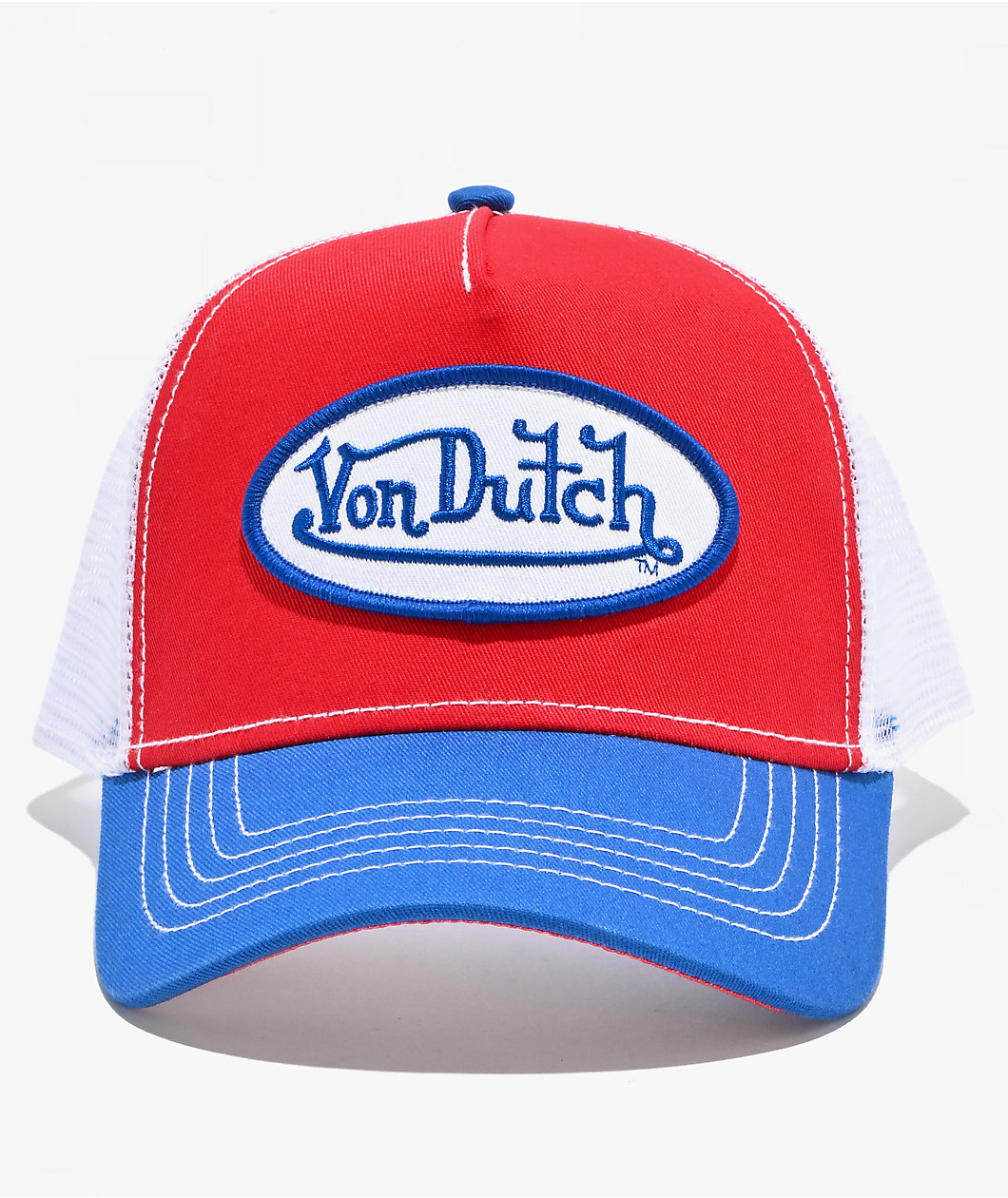 Von Dutch Puerto Rico Red, White & Blue Trucker Hat
