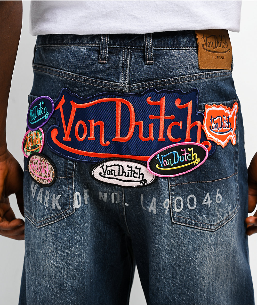 Von Dutch Reaper Blue Wash Baggy Jeans