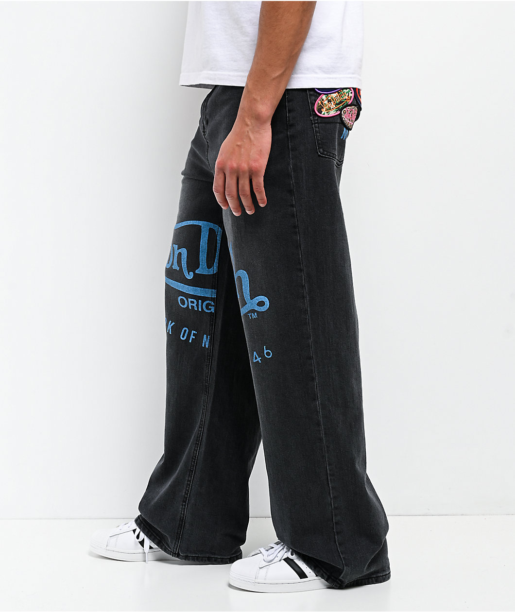 Von Dutch Reapers Black Wash Baggy Jeans