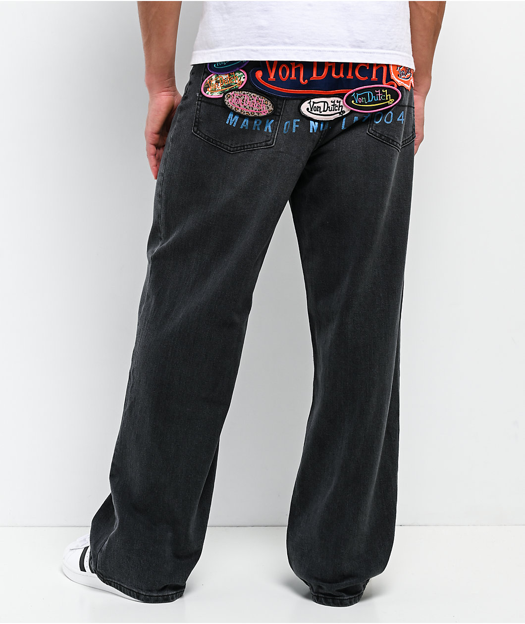Von Dutch Reapers Black Wash Baggy Jeans