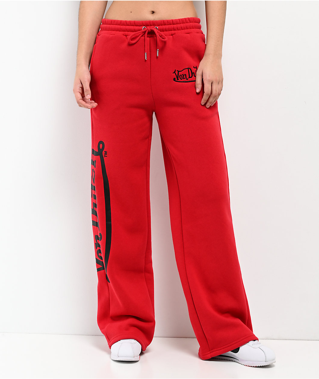Von Dutch Red Wide Leg Sweatpants