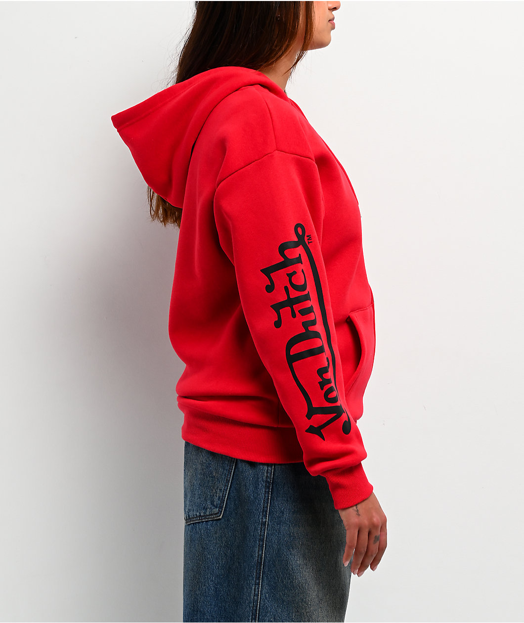 Von Dutch Red Zip Hoodie