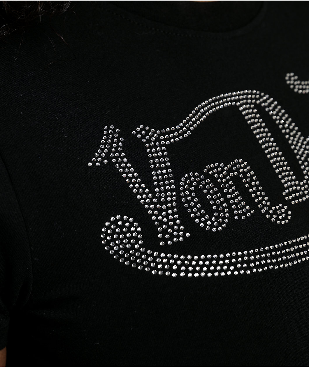 Von Dutch Rhinestone Black Crop T-Shirt
