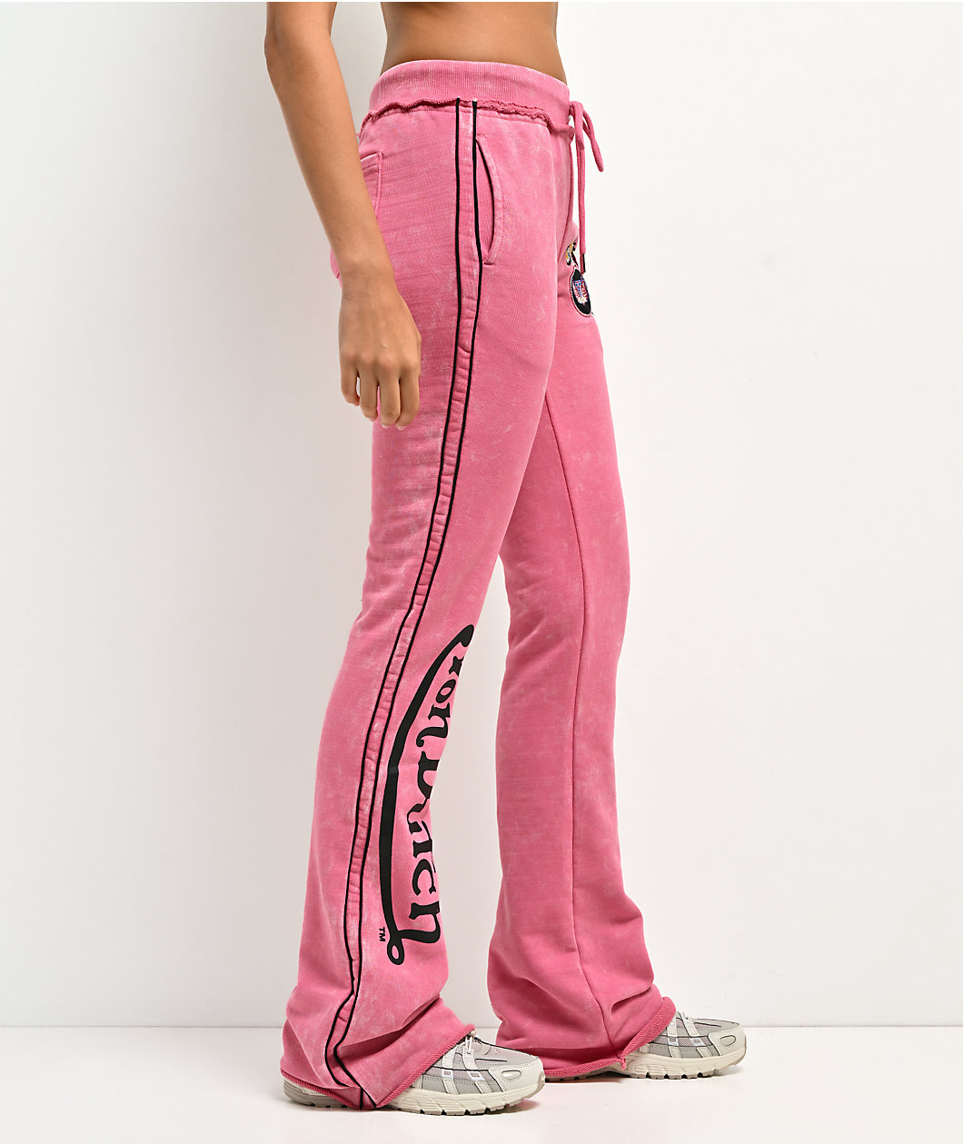 Von Dutch Rope Pink Wash Flare Sweatpants