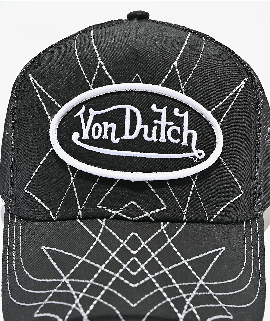 Von Dutch Stakes Black Trucker Hat