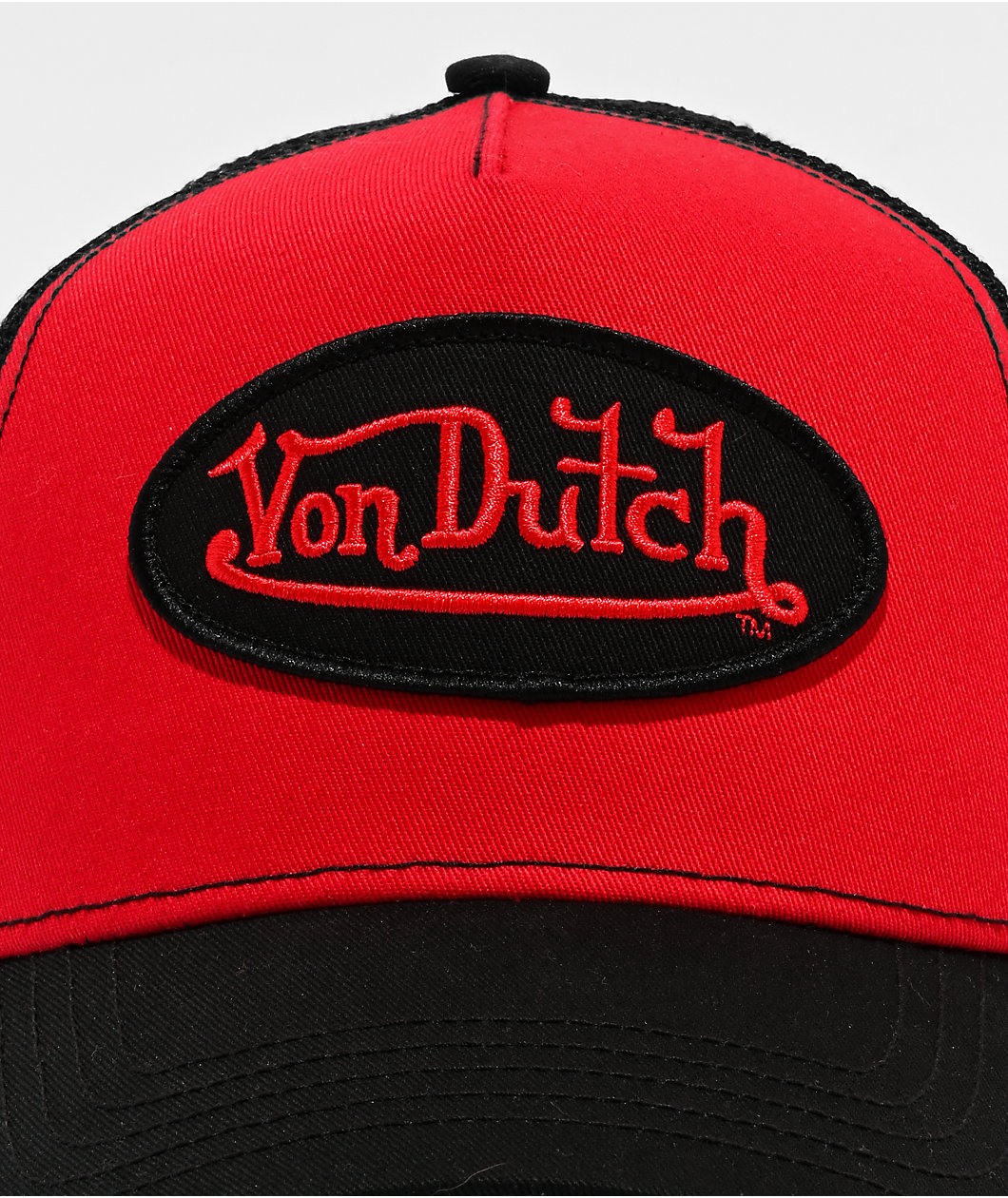 Von Dutch Staple Black & Red Trucker Hat