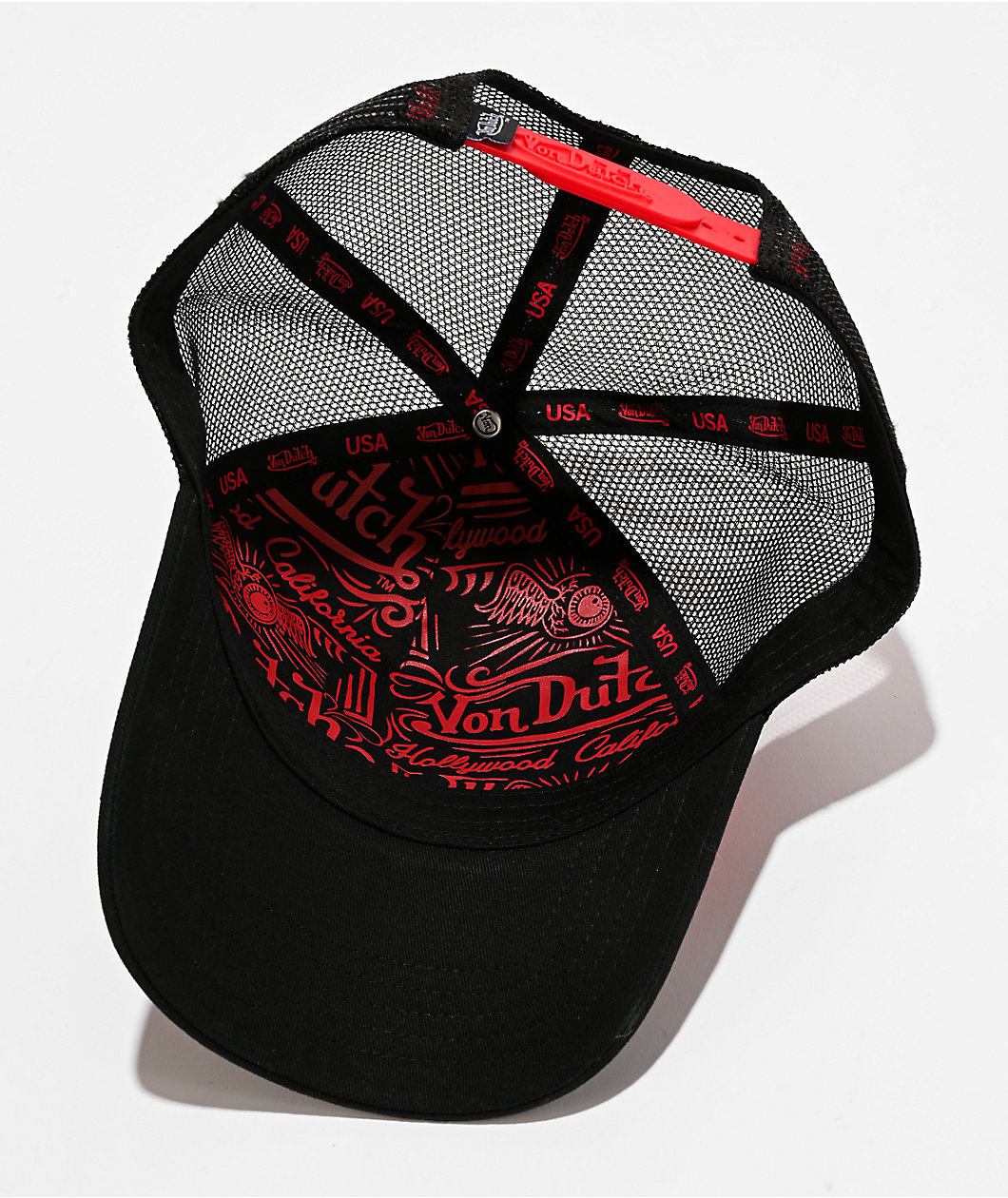 Von Dutch Staple Black & Red Trucker Hat