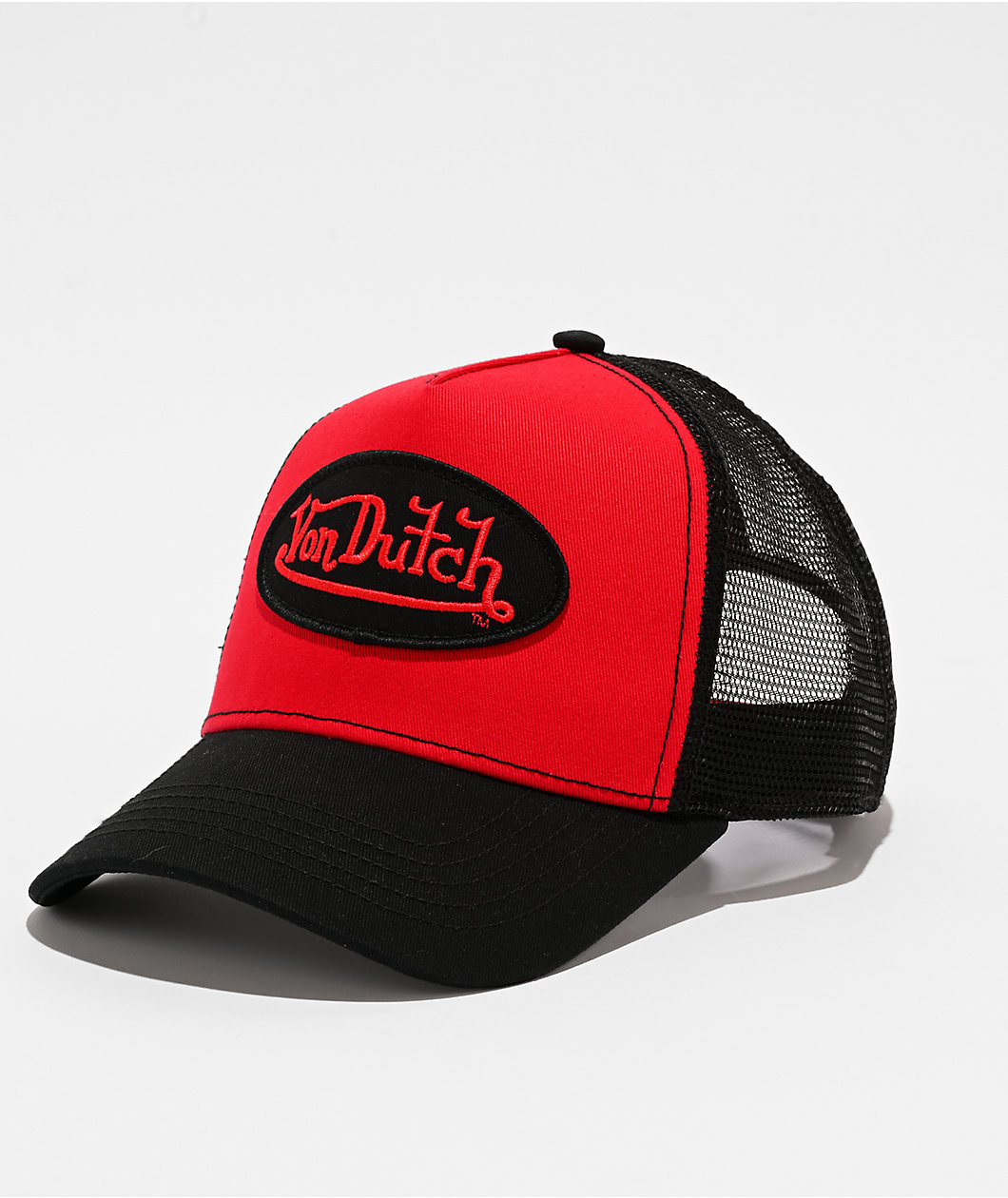 Von Dutch Staple Black & Red Trucker Hat