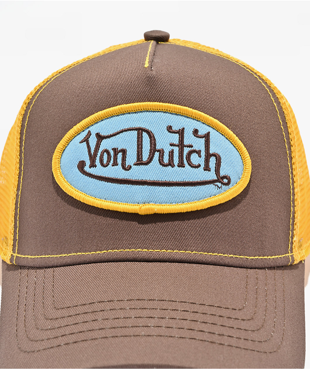 Von Dutch Staple Brown & Yellow Trucker Hat