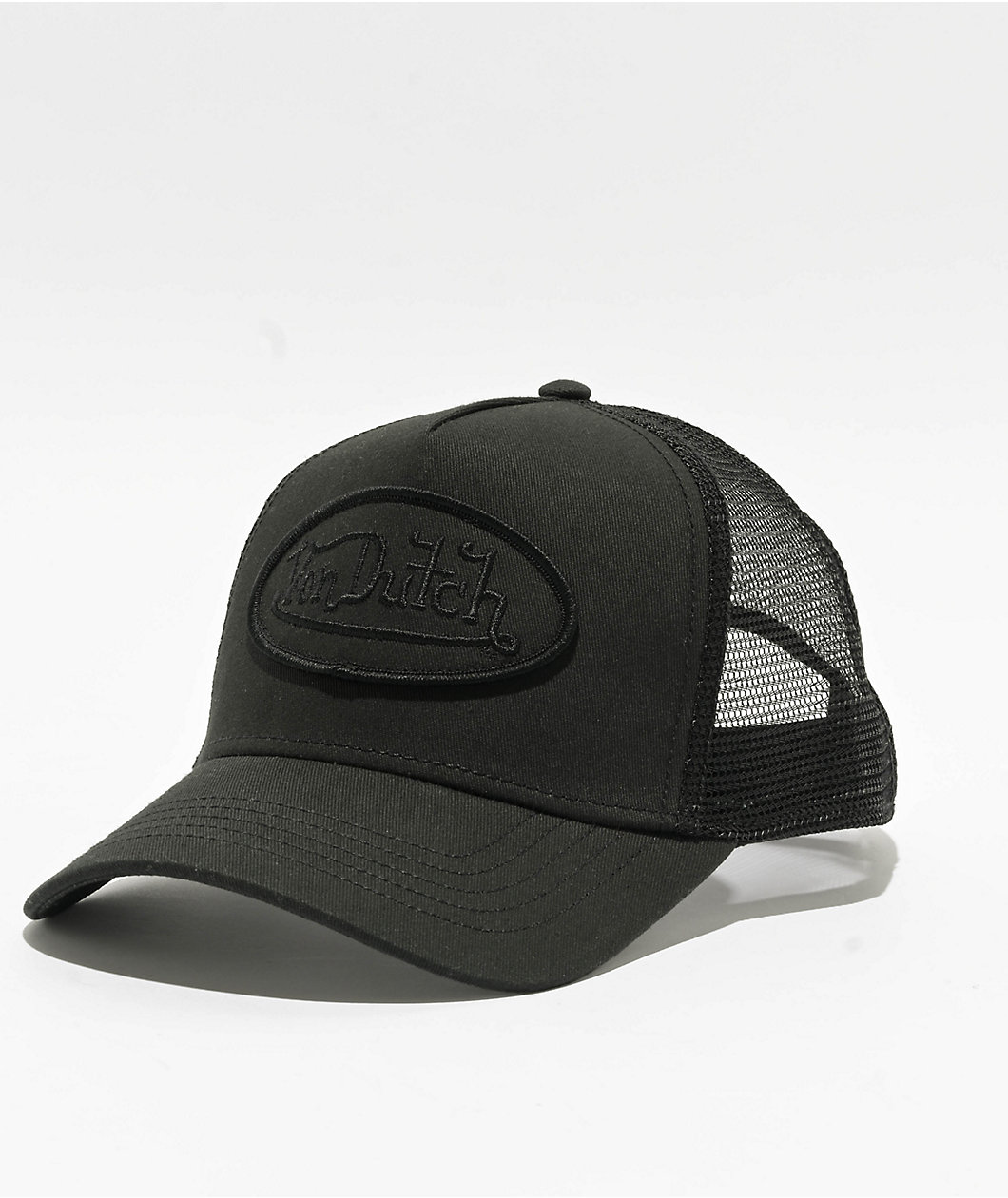 Von Dutch Staple Triple Black Trucker Hat
