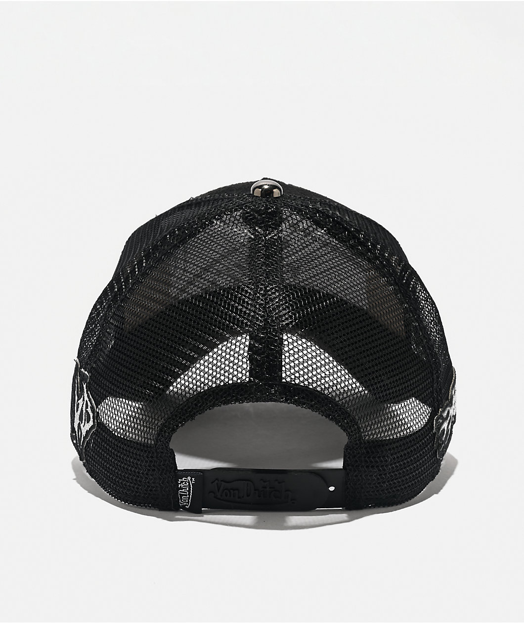 Von Dutch Studded Black Suede Trucker Hat