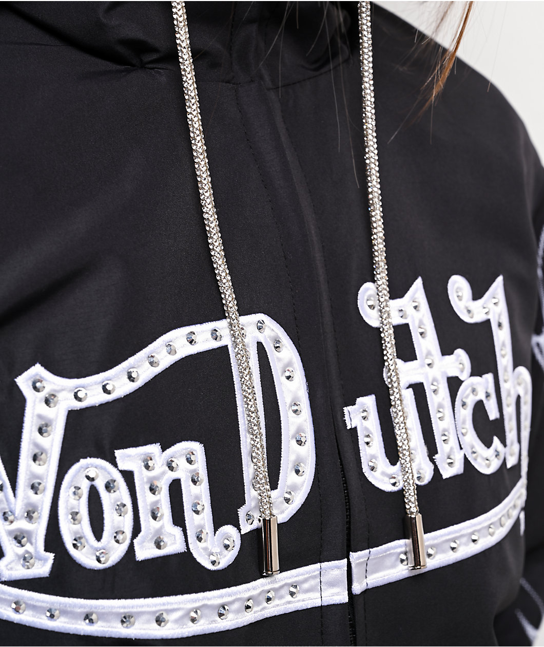 Von Dutch Taslon Crystal Black Windbreaker Zip Jacket