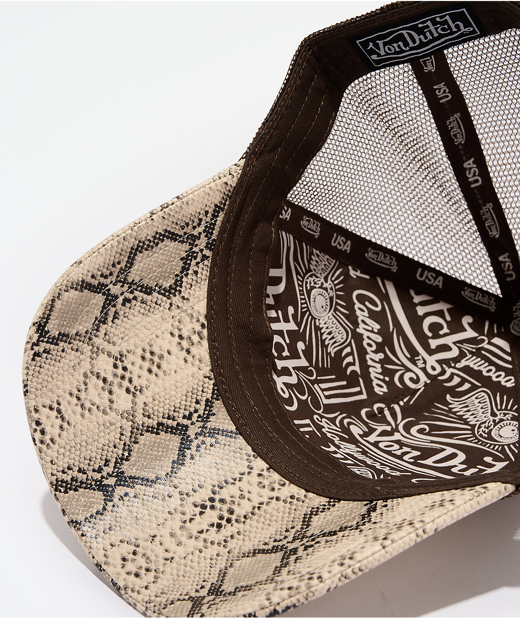 Von Dutch Vanimal Snakeskin Brown Trucker Hat