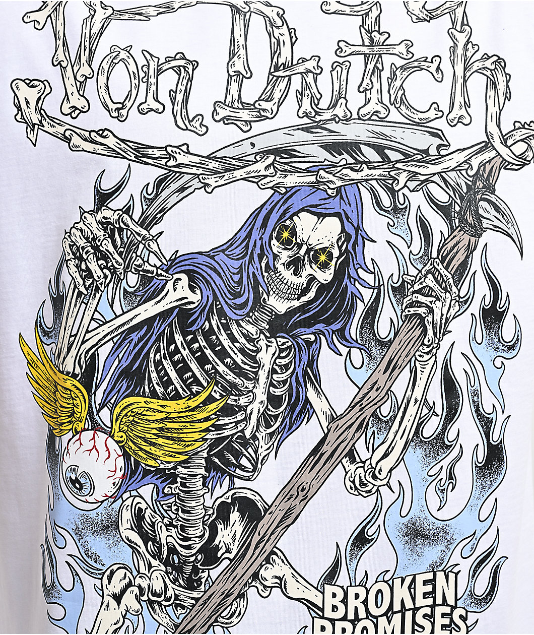 Von Dutch X Broken Promises Bare Bones White T-Shirt