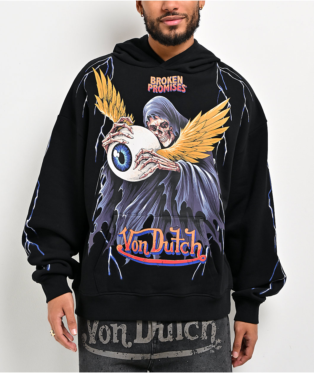 Von Dutch x Broken Promises Death Grip Black Hoodie