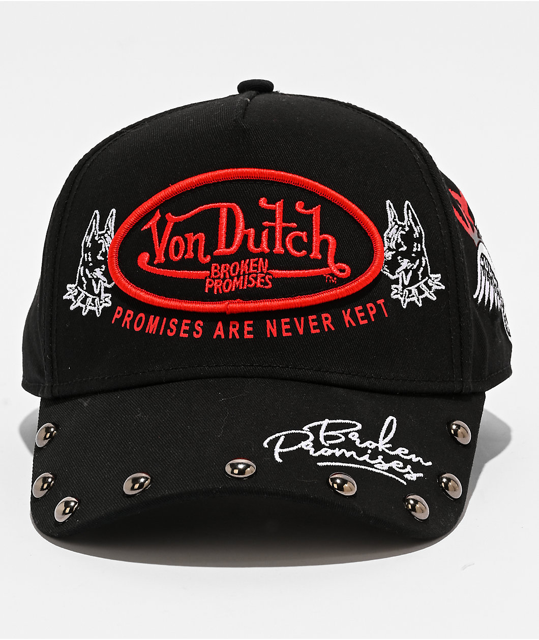 Von Dutch x Broken Promises Dog Studs Black Snapback Hat
