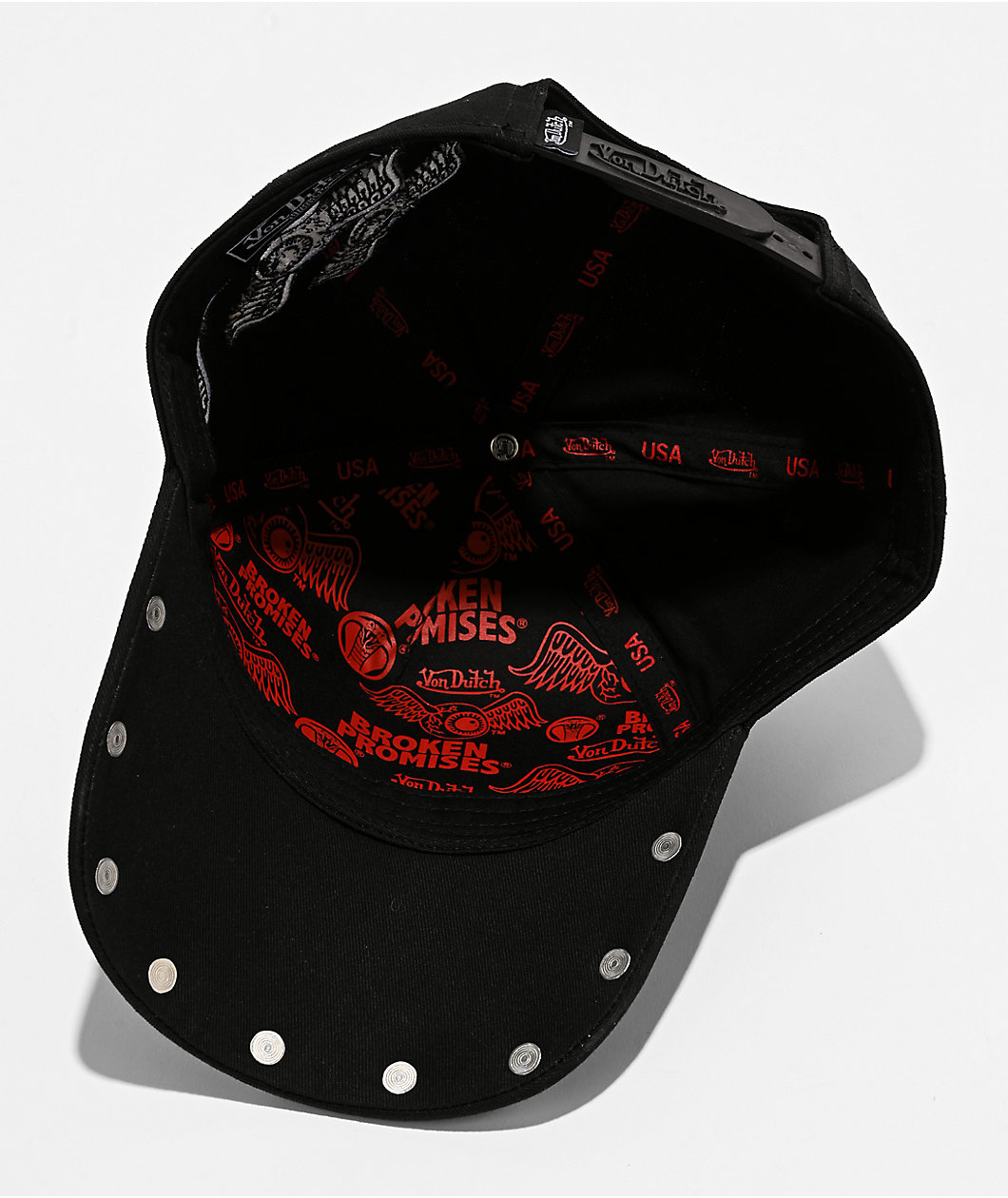 Von Dutch x Broken Promises Dog Studs Black Snapback Hat