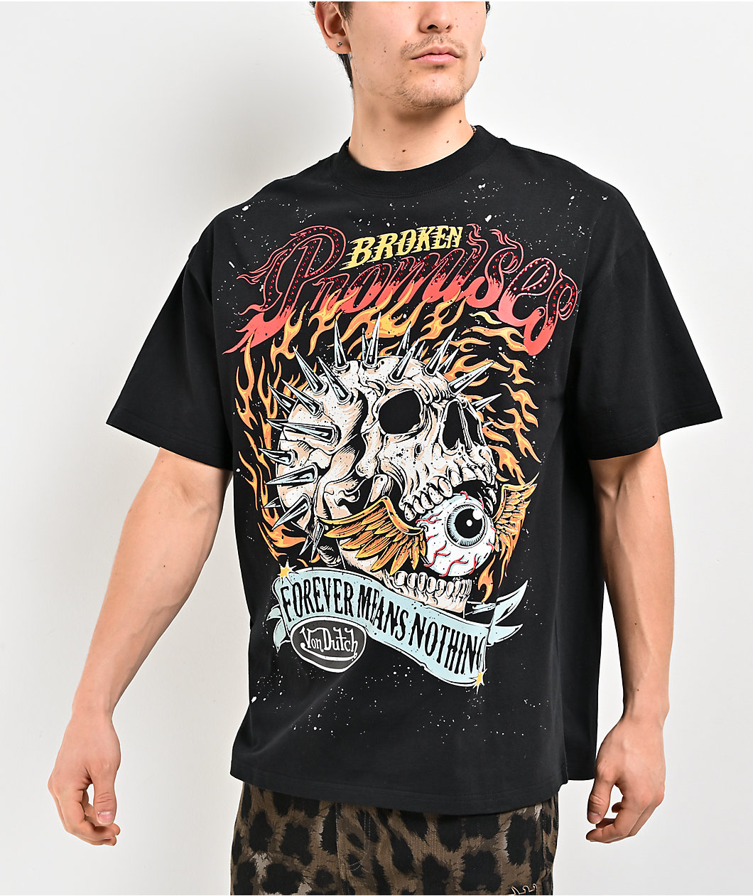 Von Dutch x Broken Promises Spiked Metal Black T-Shirt