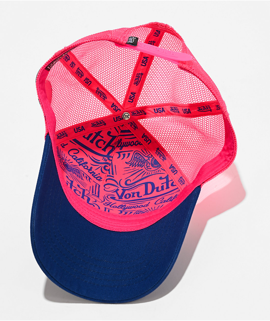 Von Dutch x Keep A Breast Foundation Pink, White & Blue Trucker Hat