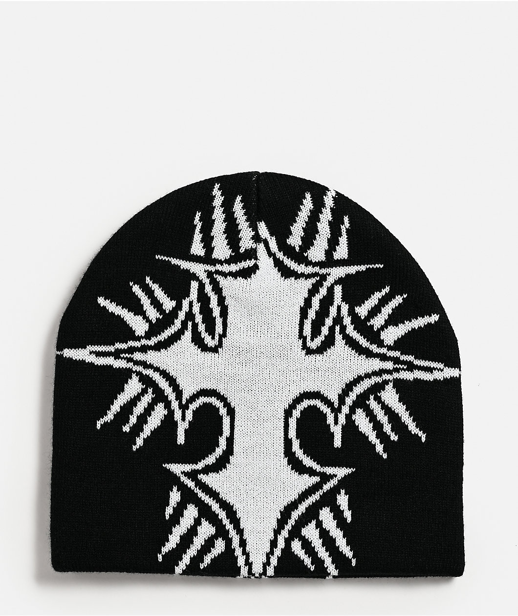 WHADAFUNK Cross Black Skully Beanie