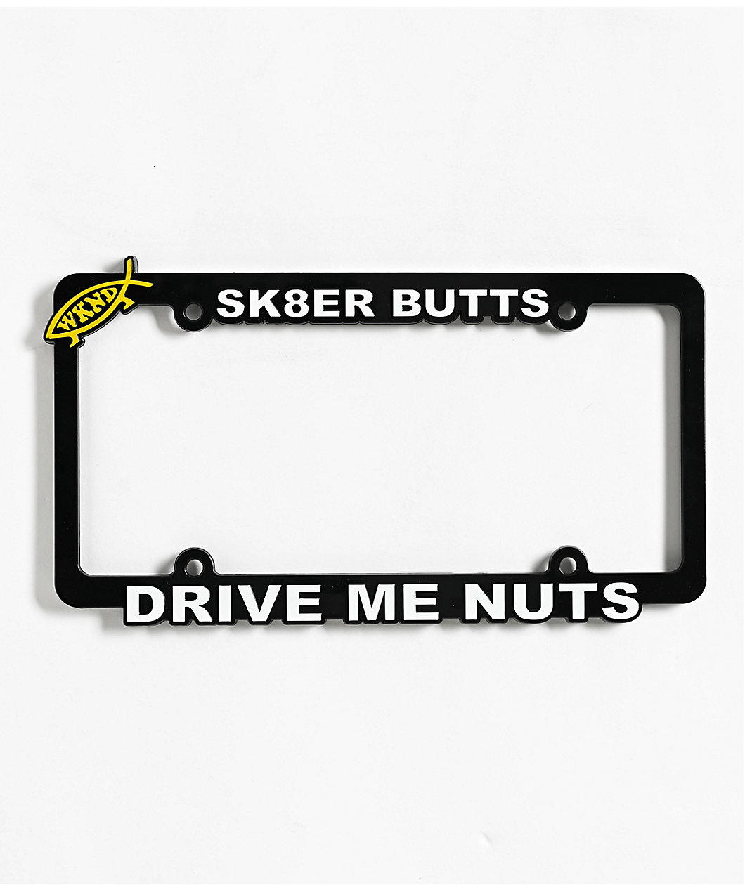 WKND Drive Me Nuts License Plate Frame