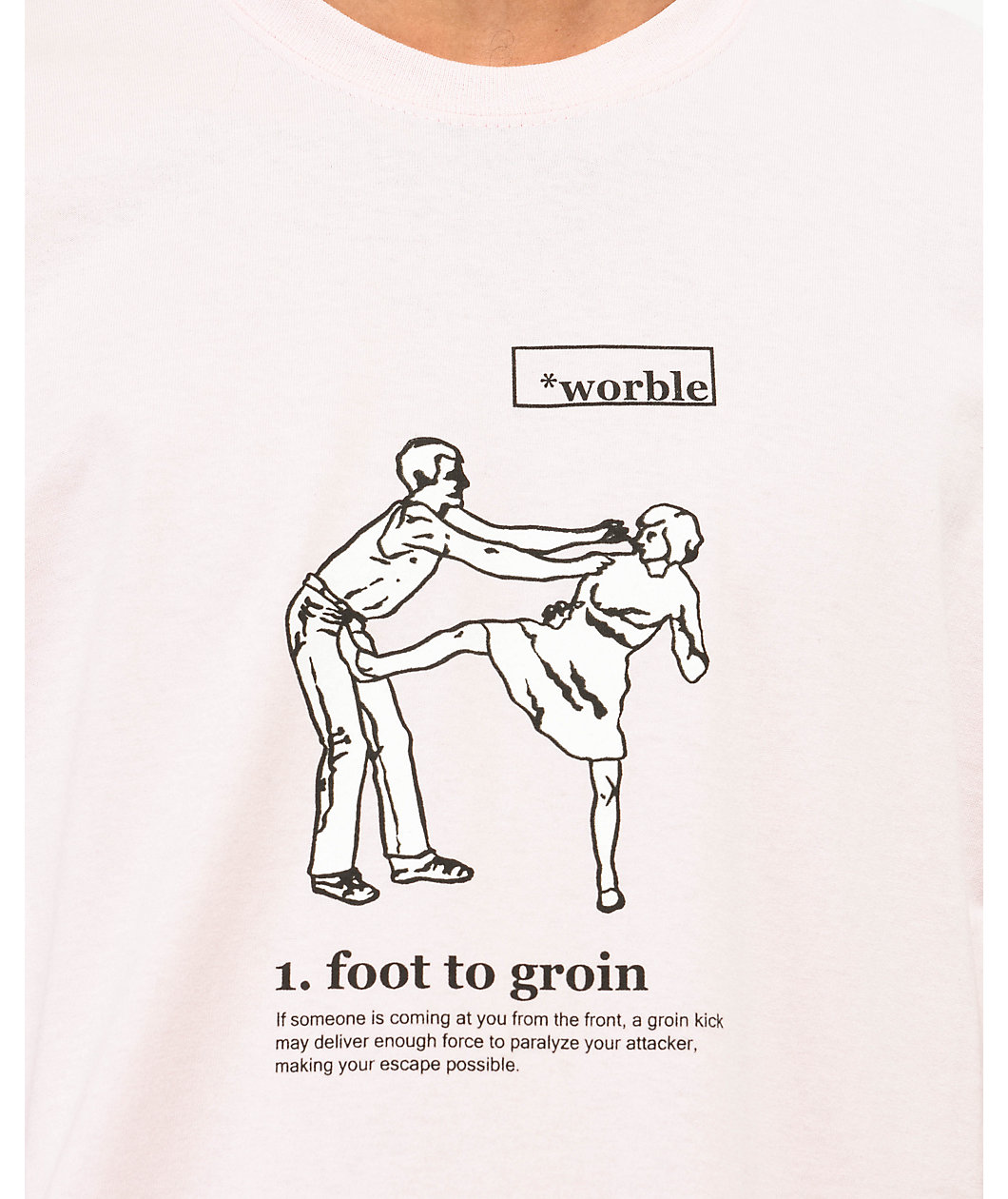 WORBLE Foot To Groin Pink T-Shirt