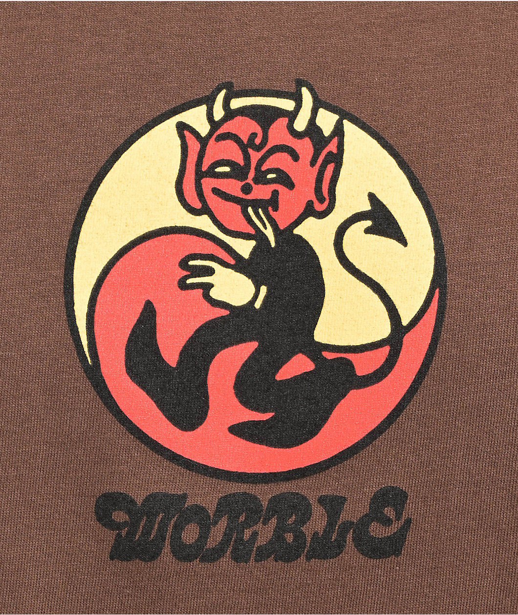 WORBLE Peace and Love Brown T-Shirt