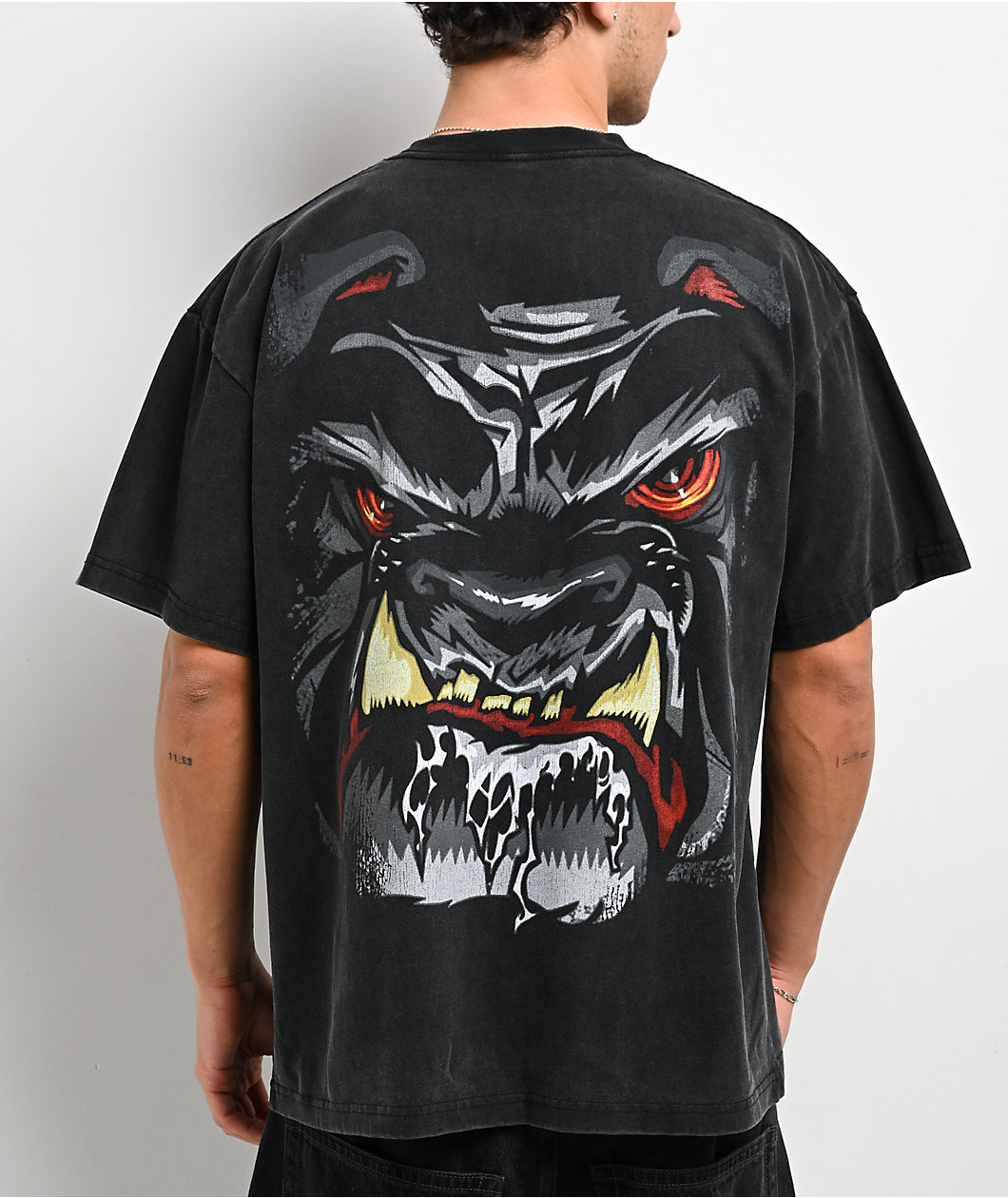 WWE Grin Black Wash T-Shirt