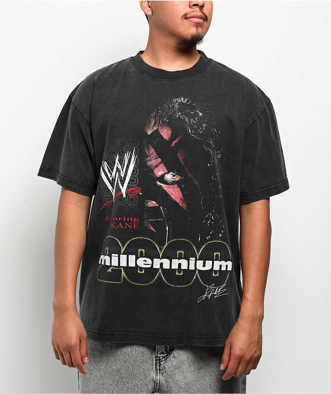 WWE Kane Millenium Black Wash T-Shirt