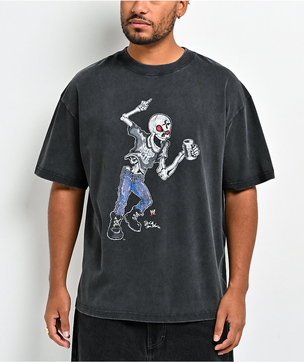 WWE Stone Cold Vessel Black Wash T-Shirt