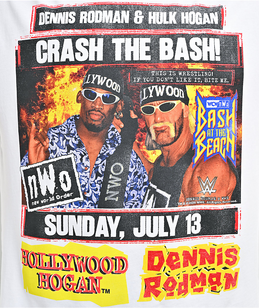 WWE x Rodman Apparel Crash The Bash White T-Shirt