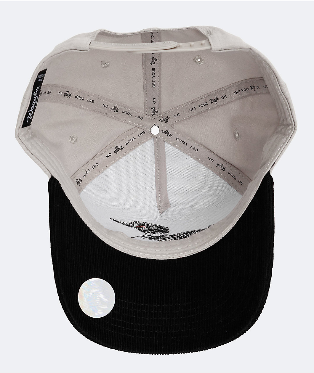 Waggle Red Eye White & Black Snapback Hat