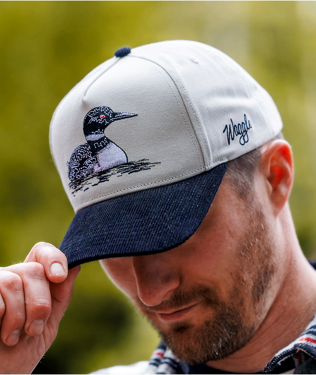 Waggle Red Eye White & Black Snapback Hat