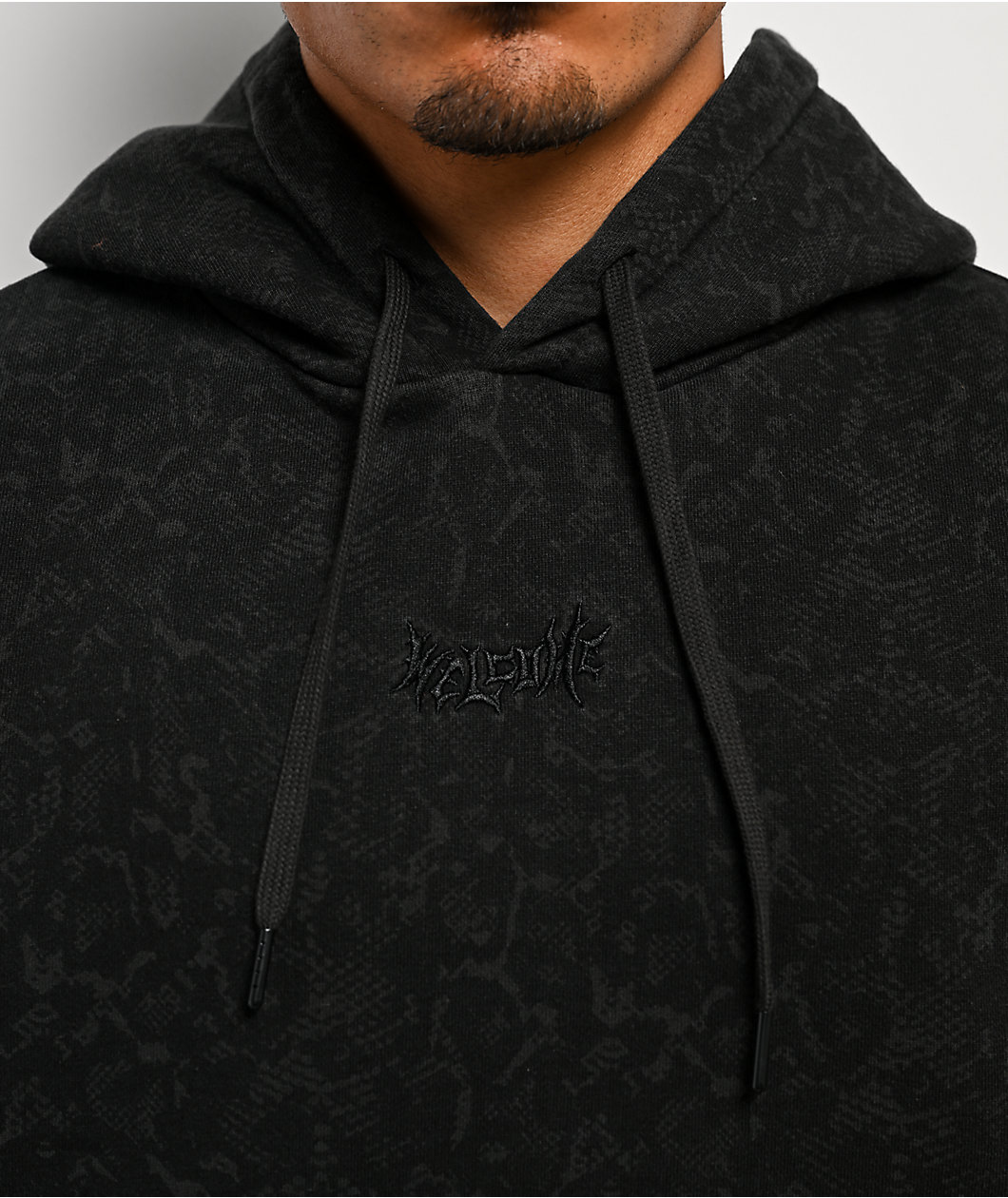 Welcome Animal Print Black Hoodie