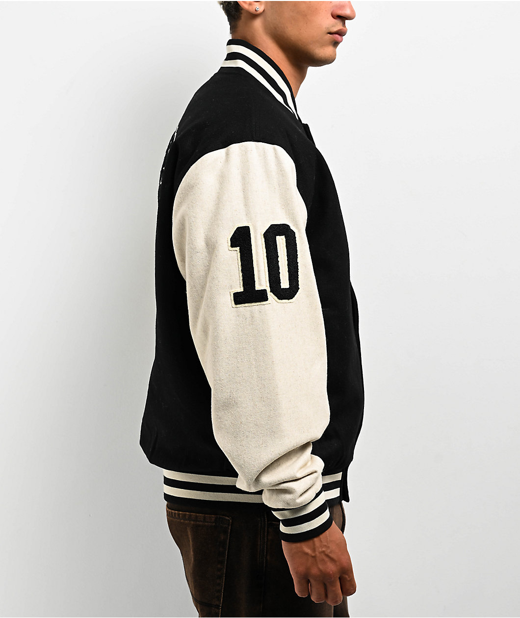 Welcome Barb Black & Bone Varsity Jacket