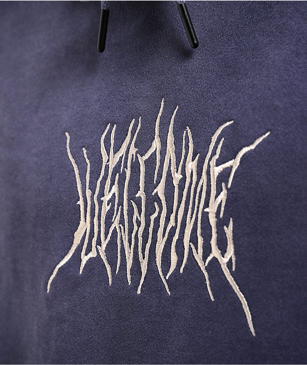 Welcome Chasm Embroidered Enzyme-Washed Dark Sapphire Hoodie