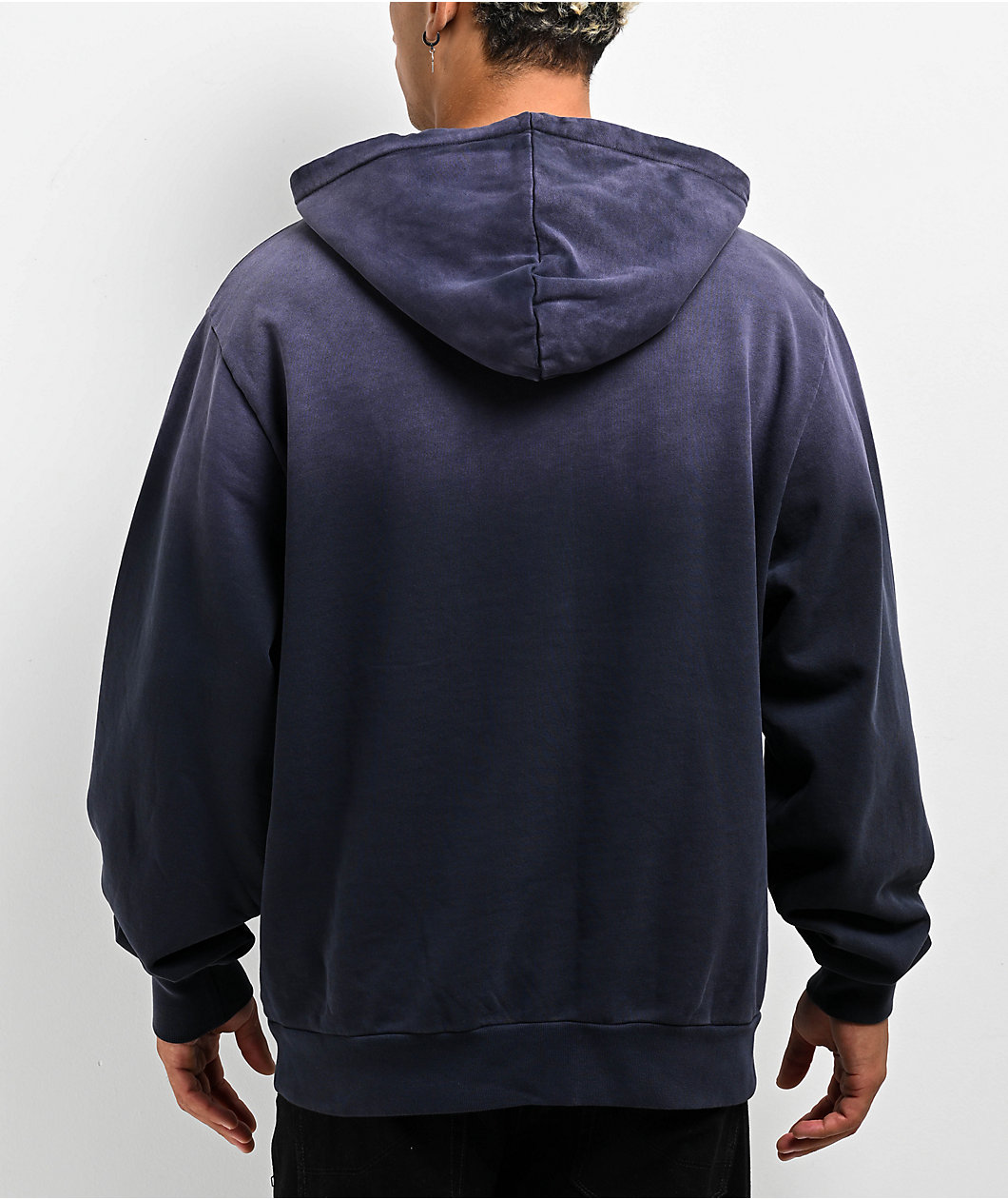 Welcome Chasm Embroidered Enzyme-Washed Dark Sapphire Hoodie