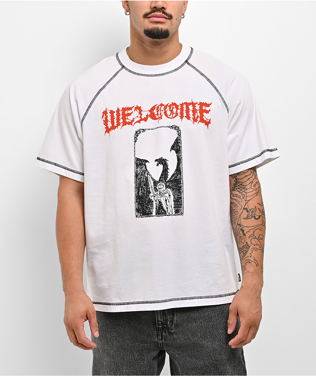Welcome Crusade White & Black Raglan T-Shirt