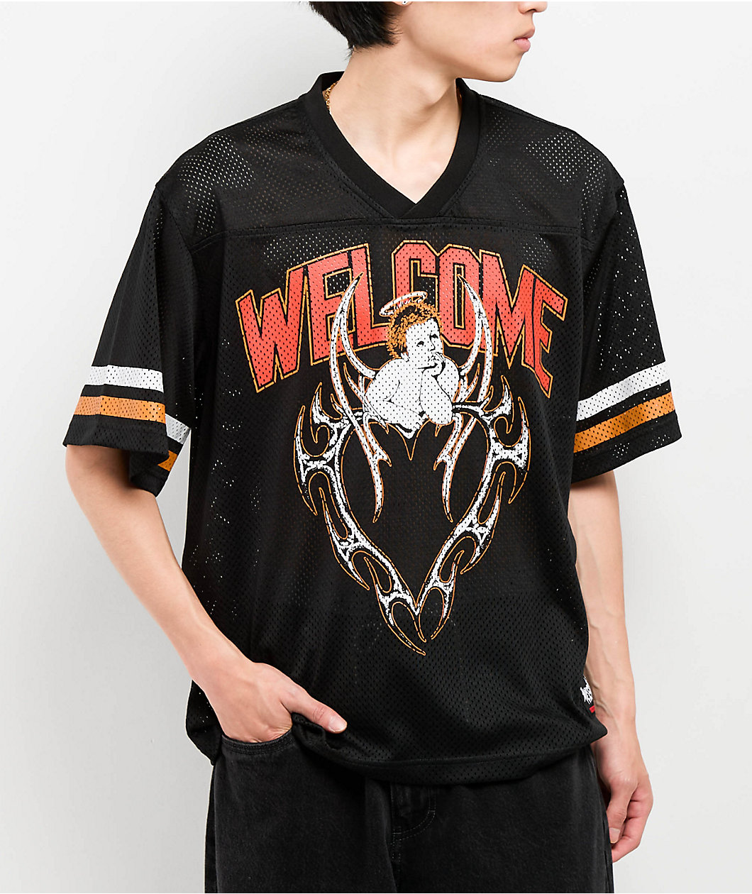 Welcome Cupid Black Football Jersey