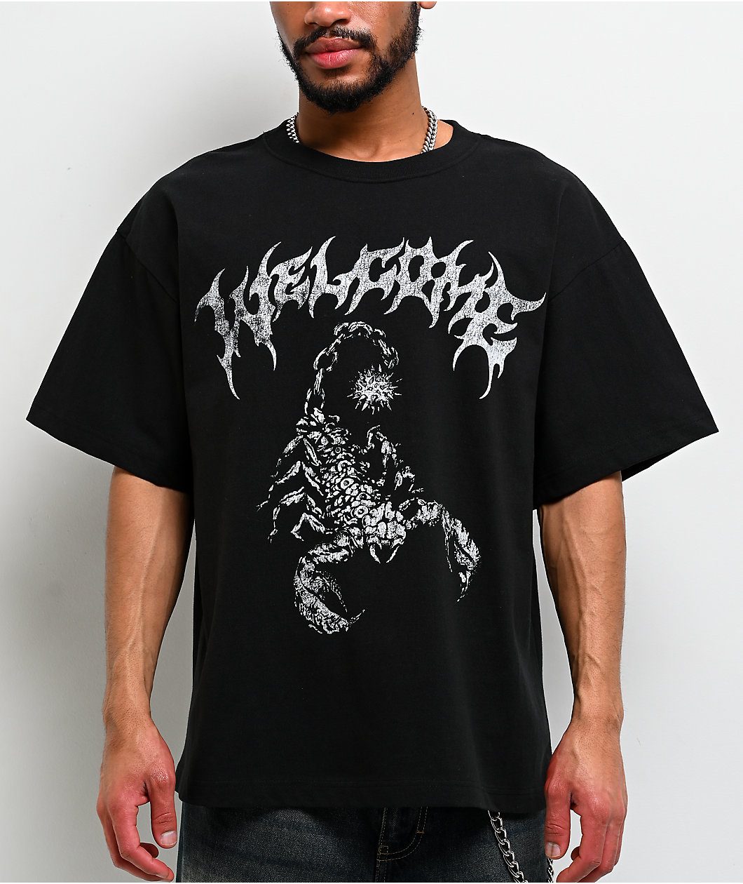 Welcome Mace Black Boxy T-Shirt