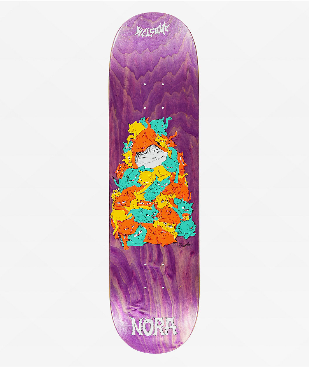 Welcome Nora Purr Pile 8.25" Skateboard Deck