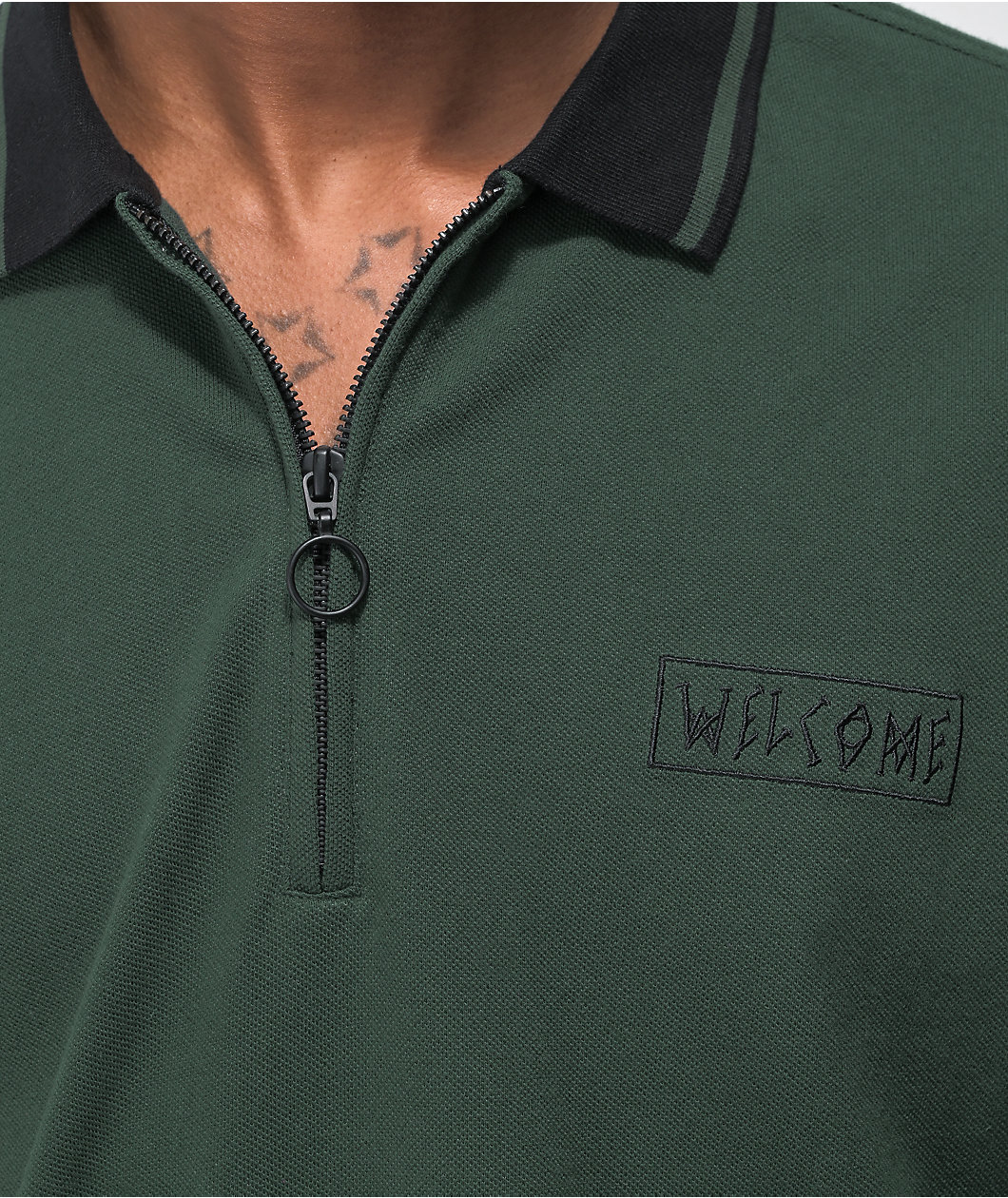 Welcome Parliament Green Long Sleeve Polo Shirt