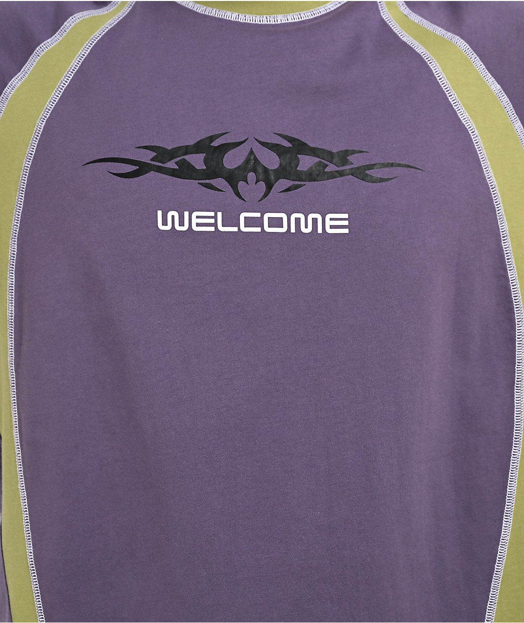 Welcome Rash Paneled Grape Boxy T-Shirt
