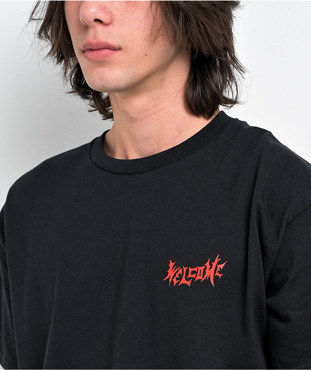 Welcome Skull Flower Black T-Shirt