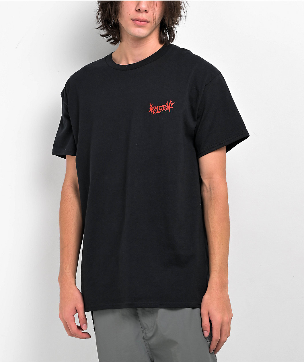 Welcome Skull Flower Black T-Shirt