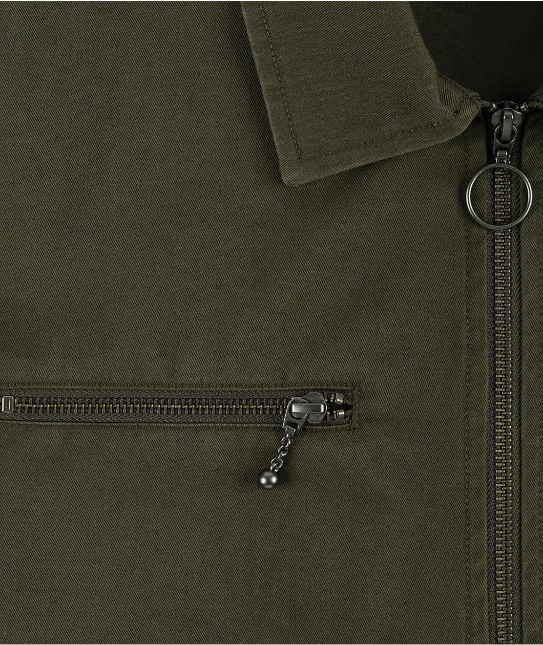 Welcome Smite Olive Long Sleeve Zip Work Shirt